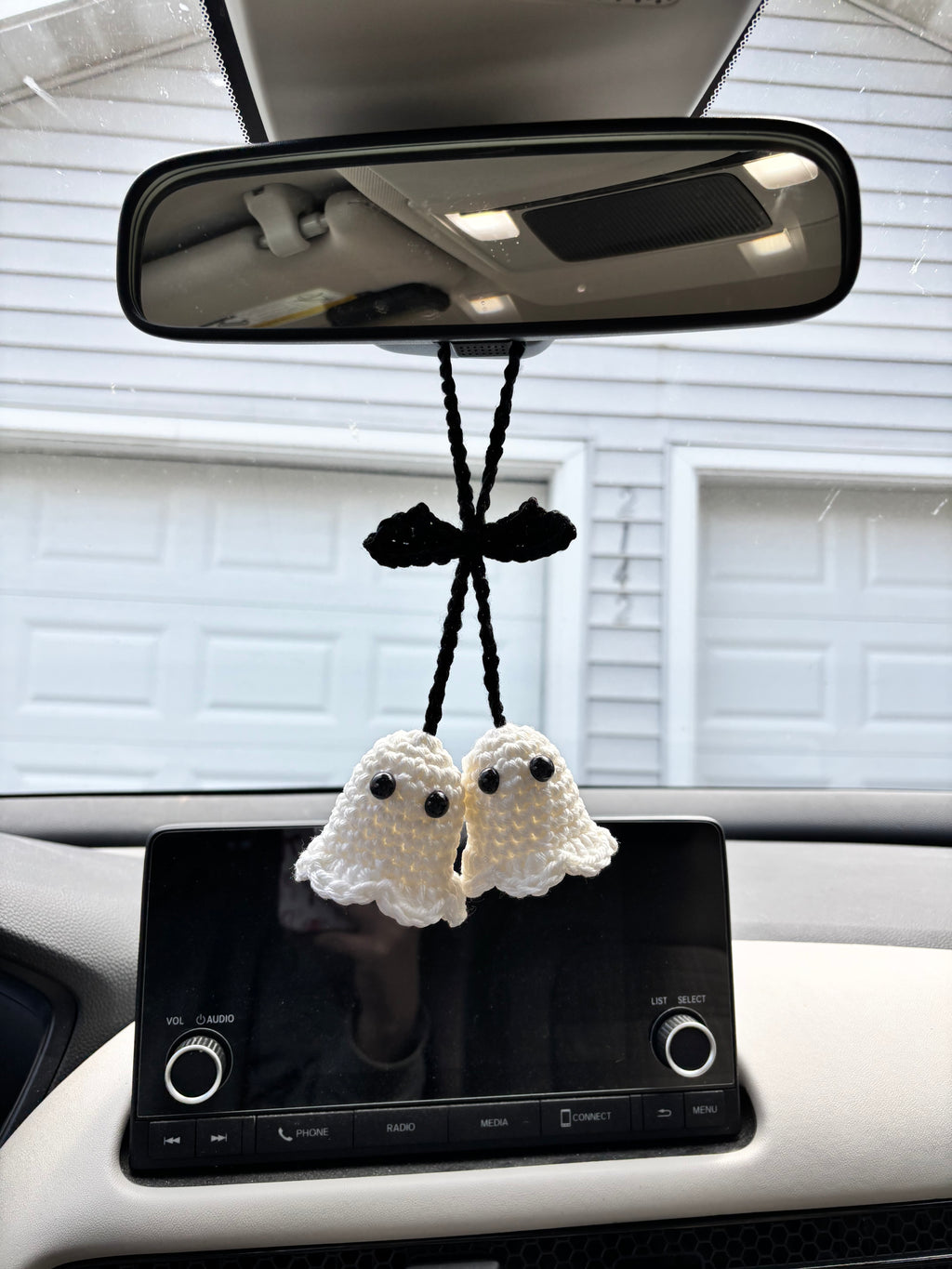 Ghost Crochet Car Charm
