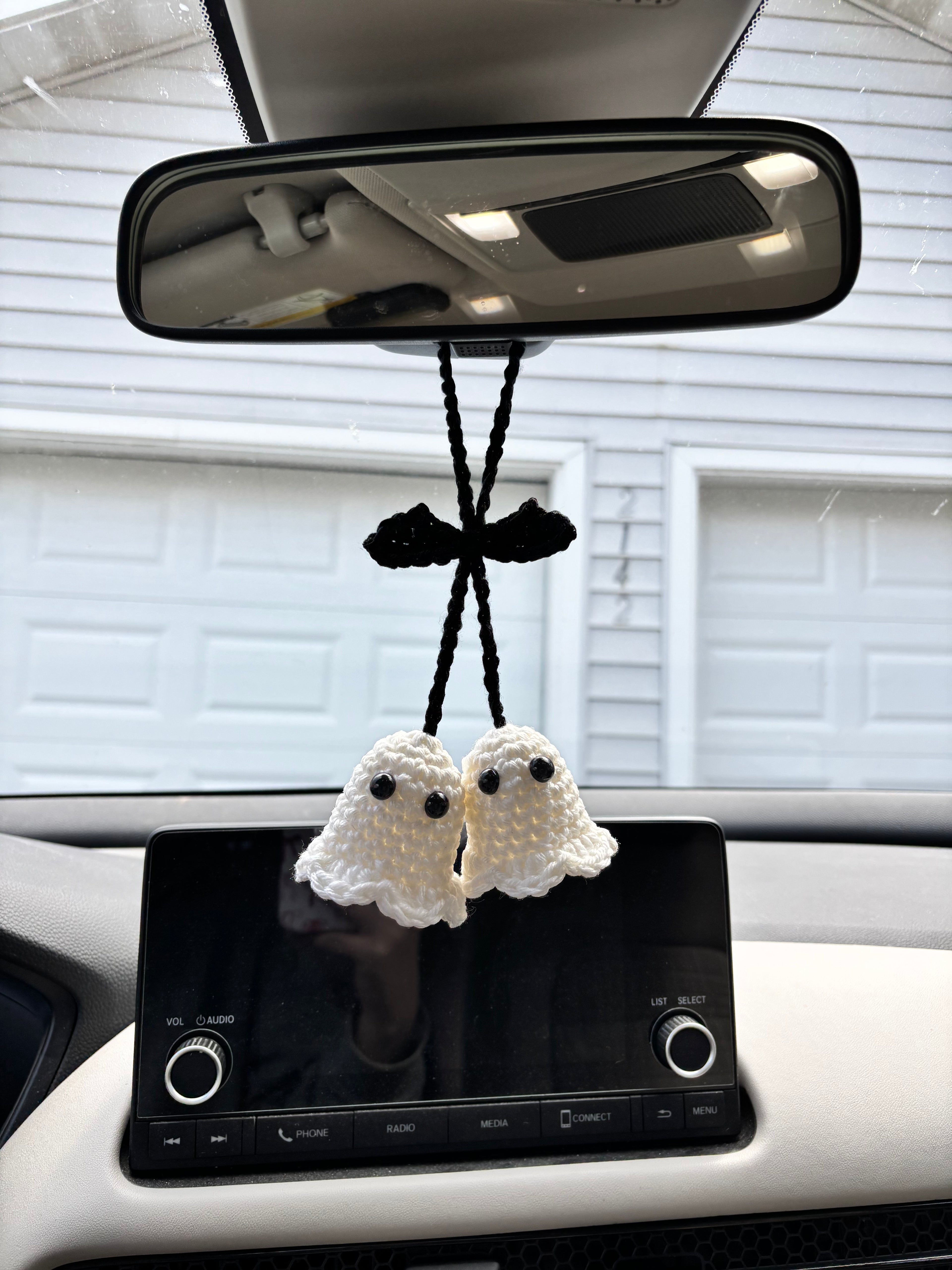 Ghost Crochet Car Charm