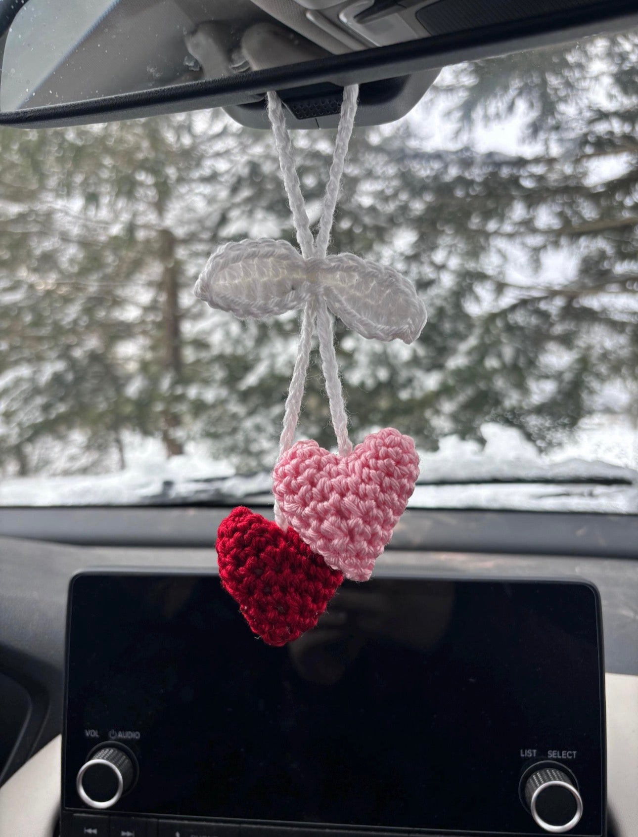 Heart Crochet Car Charm