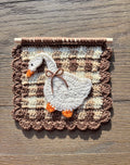 Crochet Goose Gingham Wall Hanger - Brown