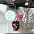 Chocolate Strawberry Car Charm PDF Pattern
