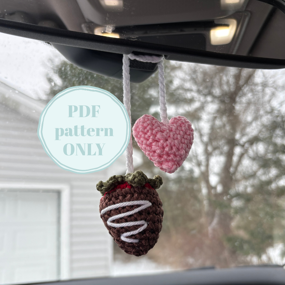 Chocolate Strawberry Car Charm PDF Pattern